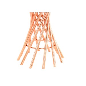 Kayoom Beistelltisch Crush in Rosé mit gedrehter Optik und Glasplatte, Ø 60 cm.