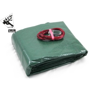 Karibu Winterabdeckplane Grün für Pool Modell 3 mit Spannseil und Spanner.