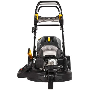 Texas Benzin-Rasenmäher ZT515TR/WE, 3-Rad Zero Turn Mäher in Schwarz und Gelb.