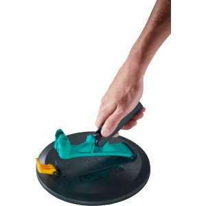 Wolfcraft Rundschleifer Ø 225 mm mit Hand auf Schleifteller für Trockenbau.