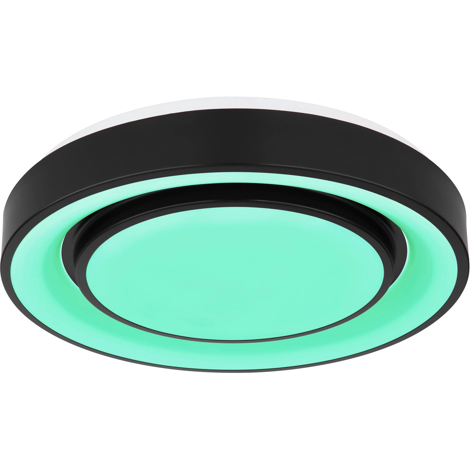 Globo LED Deckenleuchte Sully, Ø 38cm, schwarz mit RGB-Licht und Dimmfunktion.