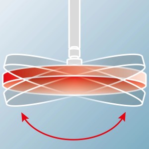 Illustration: Verstellbare, runde Kopfbrause des Schulte Duschsystems Rain Classic.