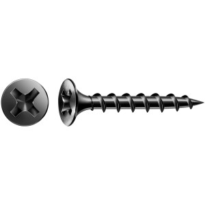 Gix Typ B Schnellbauschraube, 3,9x30 mm, phosphatiert schwarz, mit Trompetenkopf und Kreuzschlitz.