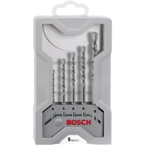 Bosch Betonbohrer Set CYL-3, 5-teilig (4-8 mm) im grauen Setkasten.