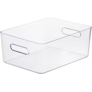 Transparente SmartStore Aufbewahrungsbox Compact Clear L mit Griffen, stapelbar.
