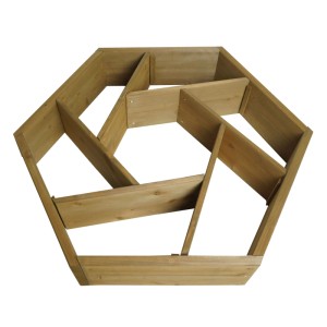 Eckiger MCW Pflanzkasten aus Tannenholz mit 7 Fächern, 100x87 cm.