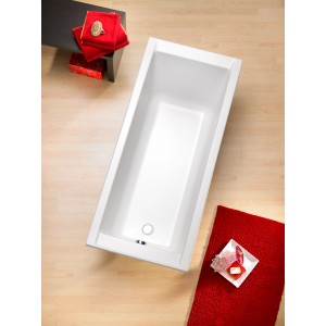 Weiße Ottofond Körperform-Badewanne Costa, 180 cm, Rechteck-Design für entspannende Bäder.