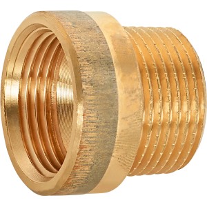 Hahnverlängerung aus Rotguss, 24,1/26,4 mm, Gewindefitting für Trinkwasser- und Heizungsinstallation.