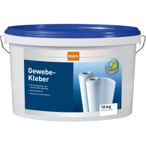 Eimer OBI Gewebekleber, 10 kg, für Glasgewebe und schwere Wandbeläge.