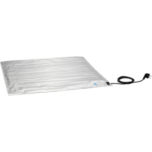 Romberg SkinnyHeat Heizmatte 75x75cm, 95W für Pflanzenanzucht. Silberne Folie mit schwarzem Kabel.