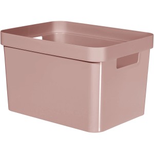 Curver Infinity Box in Rosa, 26,6x35,6x21,8 cm, Aufbewahrungsbox mit Griffen.