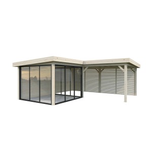 Palmako Pavillon Lenna Set 411 Slide Naturbelassen 588 cm x 588 cm FSC®