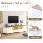 okwish TV Schrank mit LED Schubladen Hochglanz Lowboard Wohnzimmer 180x40x46cm Weiß_8