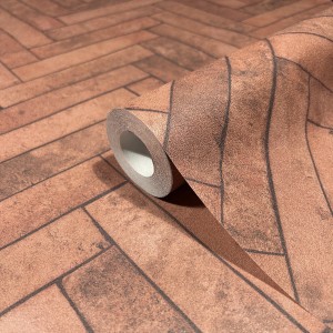 Marburg Vliestapete Fischgrätmuster Steinoptik Modern 10,05 m x 0,53 m Rot