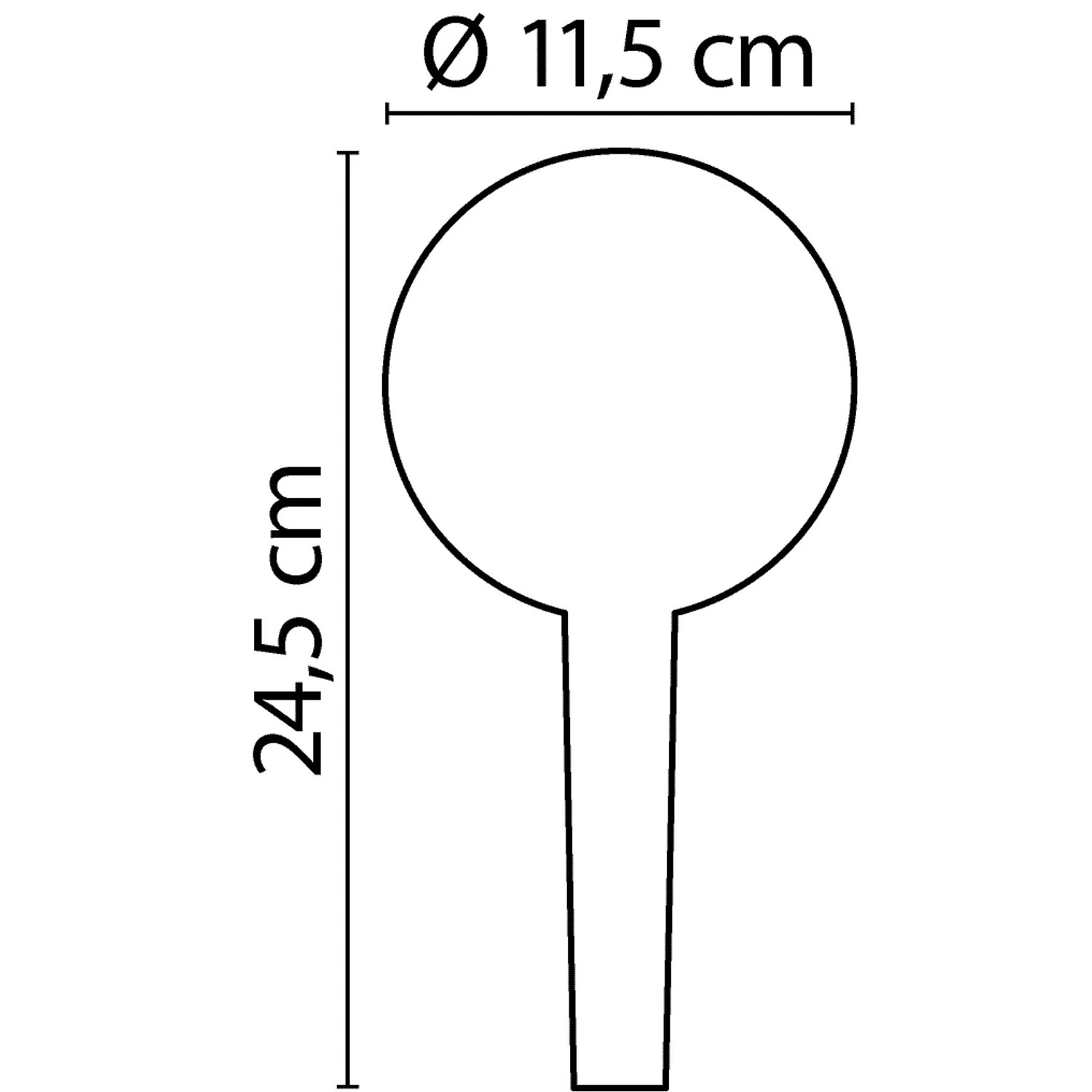 aquaSu Handbrause Tola, Chrom, Maße: Durchmesser 11,5 cm, Länge 24,5 cm.