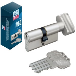 Basi V50 Knaufzylinder K30/30 mm, gleichschließend mit 3 Schlüsseln, Eisenwaren.