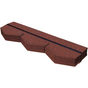 Bitumen-Dreieckschindel, rot, 2m² Paket für Bitumenbedachung.