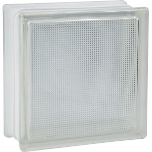 Fuchs Glasstein Samba, 19x19x8 cm, mit Waffelmuster. Ideal für Glaswände im Innen- und Außenbereich.