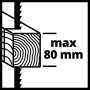 Symbol: Max. Schnitthöhe 80 mm der Einhell TC-SB 200/1 Bandsäge.