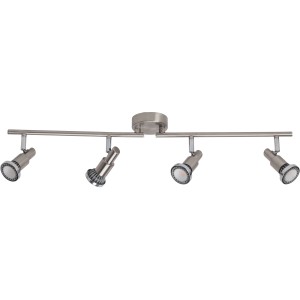 Brilliant LED-Spotrohr Ryan, 4-flammig, Eisen/Chrom, für flexible Innenraumbeleuchtung.