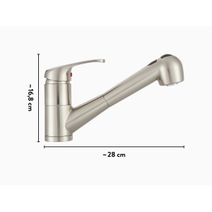baliv Küchenarmatur KI-5094 in Edelstahloptik, Einhebelmischer mit schwenkbarem Auslauf.