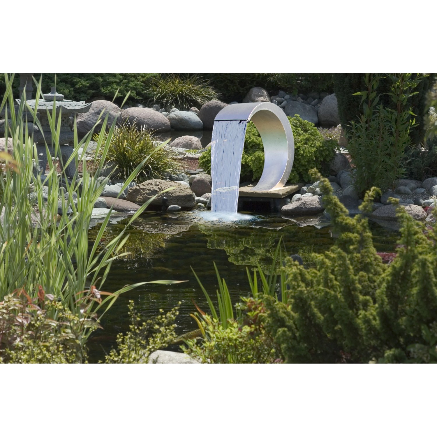 Ubbink Mamba Design Wasserfall aus Edelstahl im Gartenteich, Teichdeko.
