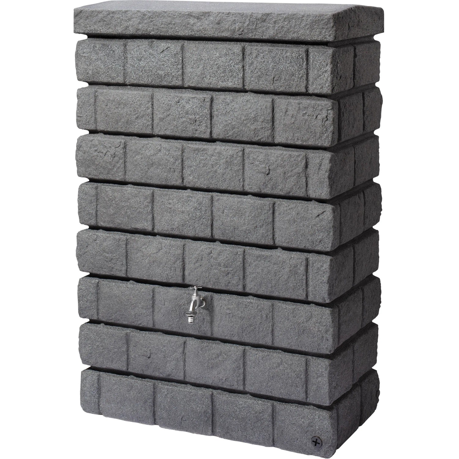 Garantia Wandtank Rocky Junior 300 l in dunkler Granit-Optik mit Wasserhahn.