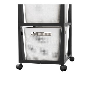 Rotho Tower Brisen mit 3 weißen Aufbewahrungsboxen (je 16 l) und Rollen.