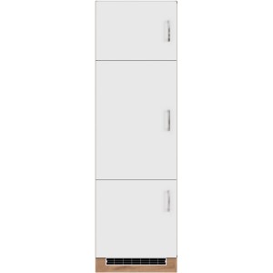 Held Möbel Kühlschrankumbau Sorrento, weiß/Eiche, 200cm hoch. Vorratsschrank für Küche.