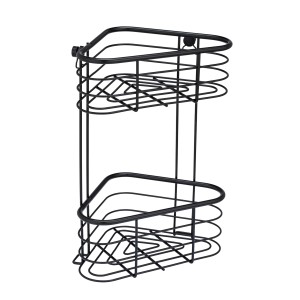 Wenko Eckregal Trestina 25 cm x 35 cm x 16,5 cm 2 Etagen Edelstahl Schwarz