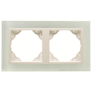 Logus 2-fach Abdeckrahmen Cristal-Ice aus Glas für Schalter und Steckdosen.