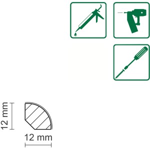 FN Neuhofer Viertelstab Eiche Natur, MDF, 12x12x2400mm, Leiste für Boden, Wand und Decke.
