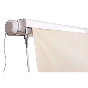 MCW Kassettenmarkise, 4x3m, Acryl creme, mit Volant und Motor.
