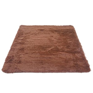 Dunkelbrauner MCW Teppich, 200x140 cm, Hochflor-Teppich aus Polyester.