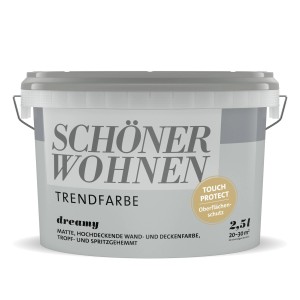 Eimer Schöner Wohnen Trendfarbe Dreamy, matte Wandfarbe für Innen, 2,5 l.