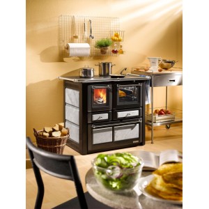 Westminster Küchenofen K85F II Naturstein mit Kochplatte und Backofen im Landhausstil.