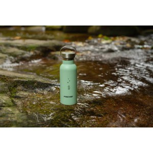 Grüne Fischer Trinkflasche Girl aus Edelstahl, 500 ml, mit Drehverschluss. Ideal für unterwegs.