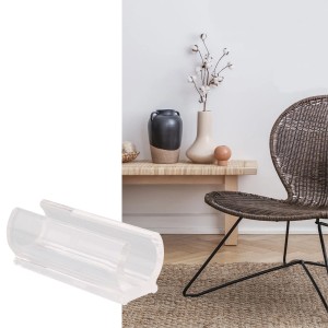 Wagner Klemmgleiter-Set, 4 transparente Möbelbeine 50x16x20 mm für Stahlrohrmöbel.