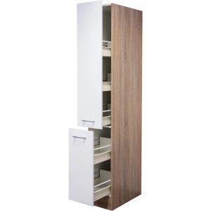 Flex-Well Classic Apotheker-Hochschrank Florida30 cm Weiß-Sonoma Eiche