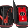 Apa Schnellstartsystem Powerpack (16.000 mAh) in Rot mit Starthilfekabeln und Tasche.