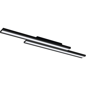 Moderne, längliche LED-Deckenleuchte Saliteras-Z von Eglo, 2-flammig in Schwarz und Weiß.