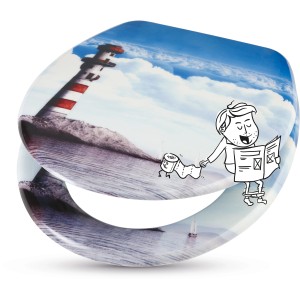 baliv WC-Sitz La Piedra mit Leuchtturm-Motiv und Absenkautomatik.