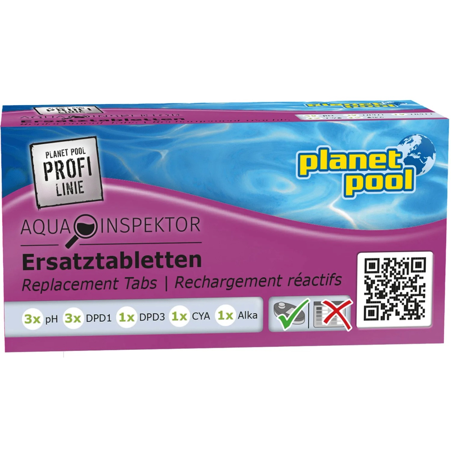 Aqua Inspektor Nachfülltabletten für Poolwasser-Tester, 9 Blister zur Wasseranalyse.