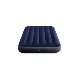 Blaue Intex Luftmatratze Classic Downy Dura-Beam Twin für Camping und Gäste.