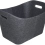 Anthrazitfarbener Firefix Kaminholzkorb aus Filz, 56x35cm, mit Griffmulden.