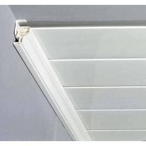 Weißes Grosfillex Hohlkehlprofil (8-10 mm) für Wand- und Deckenpaneele, klippbar.