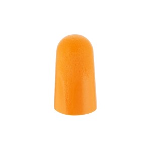 Orangefarbener 3M Gehörschutzstöpsel 1100 aus Schaumstoff, Nahaufnahme.