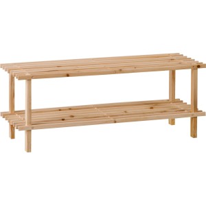 OBI Holzschuhregal HSR-6 mit 2 Etagen aus Kiefernholz, ideal für Flur und Keller.