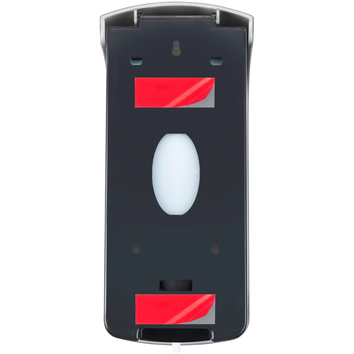 Wandhalterung des schwarzen Wenko Ranera L Desinfektionsmittel- und Seifenspenders.