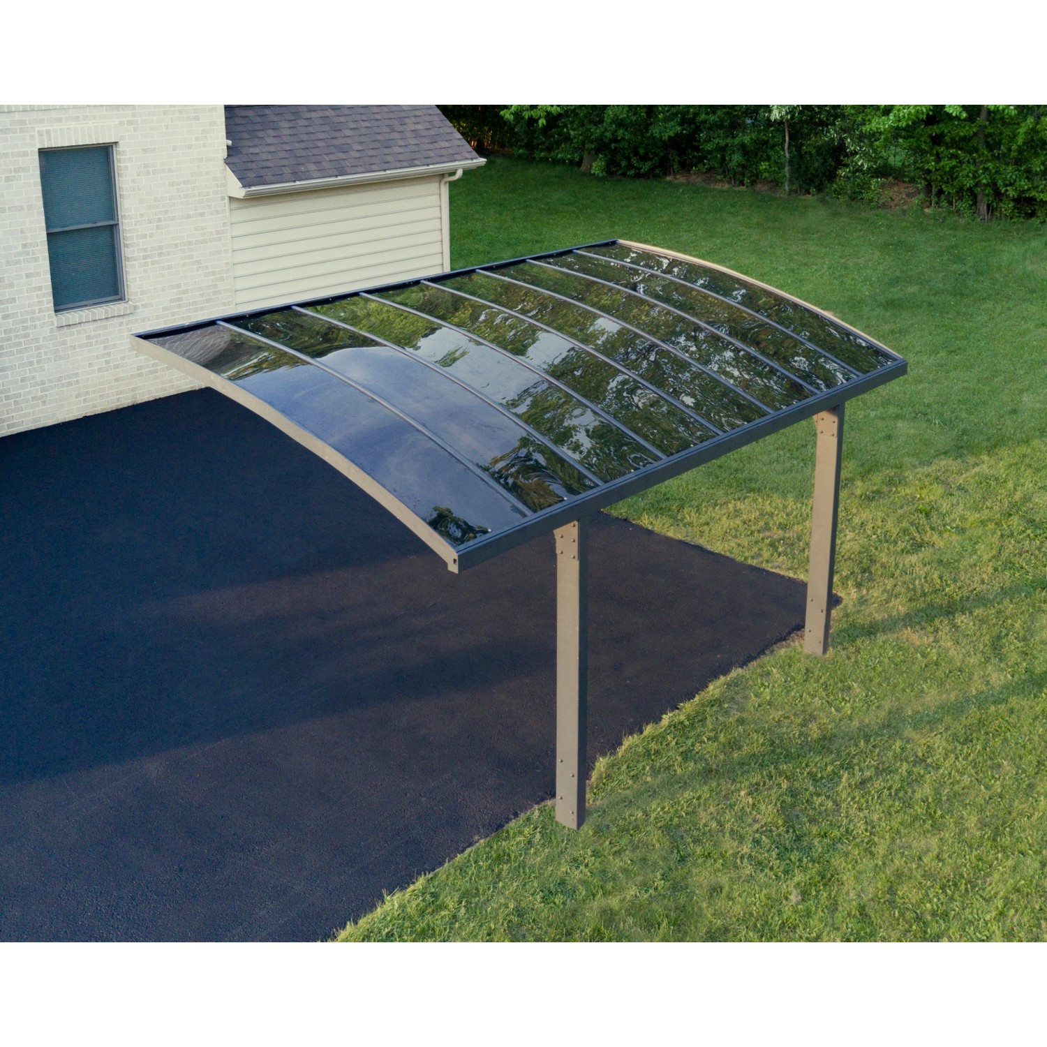 Palram Canopia Arizona Breeze Carport, 2.9x5 m, Anthrazit. Aluminium Carport mit Polycarbonat Dach.